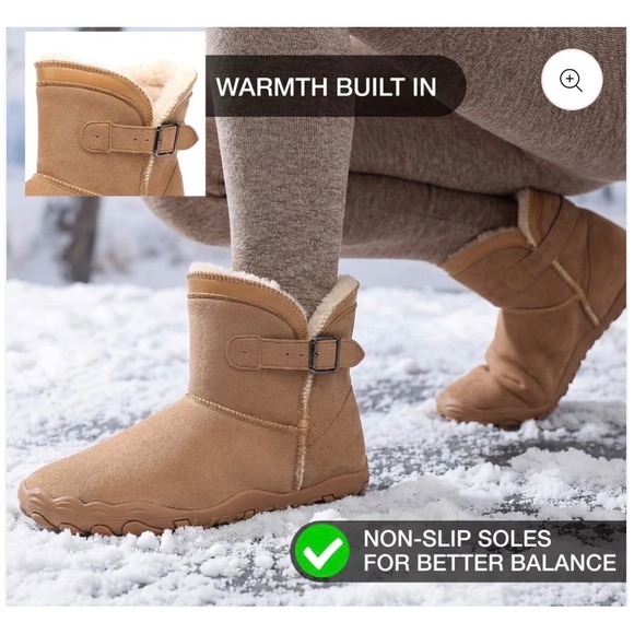 Voyabarefoot Shoes - Voya Barefoot Winter Boots EU 39 Tan Shearling Gorpcore Cozy Minimalist NWT Warm